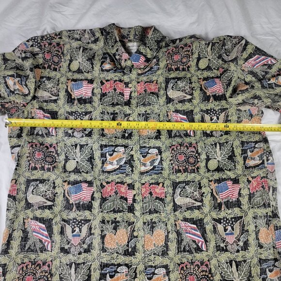 Reyn Spooner Dietrich Varez Mens 3XL 4th Of July Hawaiian Shirt America Outdoors - Picture 6 of 9